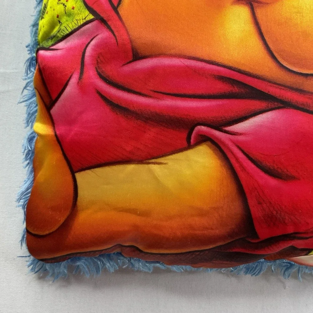 Disney Winnie the Pooh & Piglet Shaggy Throw Pillow 16x16 Square Cushion Vintage